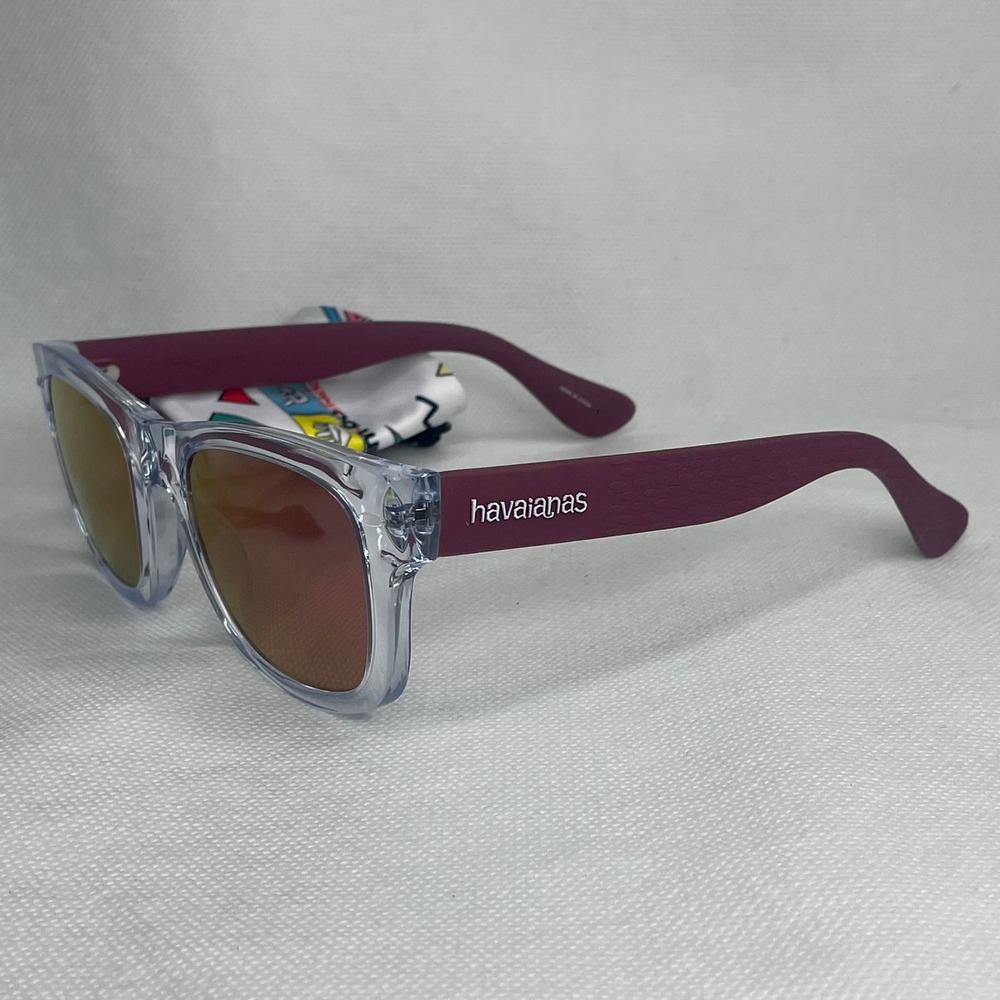 Havaianas Paraty Polarized Sunglasses Raspberry Red Black Lens 50[]21-145